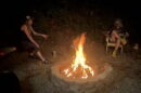 Jewly Hight and Lauren Beihoffer discussed their cryptid hunt around a campfire.