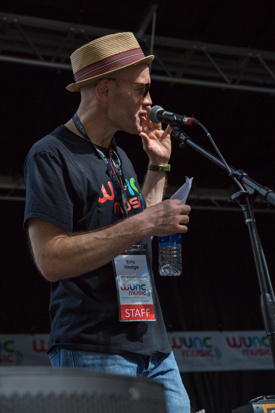 WUNC's Eric Hodge MC'ing from the WUNC Stage at Hopscotch 2018