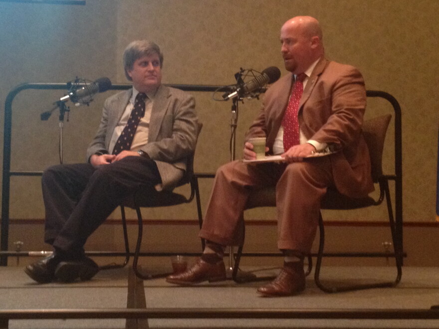NOAA's Harold Brooks and Representative Joe Dorman speak at the Nov. 19 KGOU Panel.