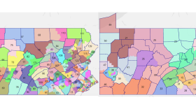  The LRC's proposed state legislative maps, approved at a Dec. 16, 2021 meeting, side-by-side.