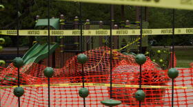 A closed playground in New Orleans amid the coronavirus pandemic. 