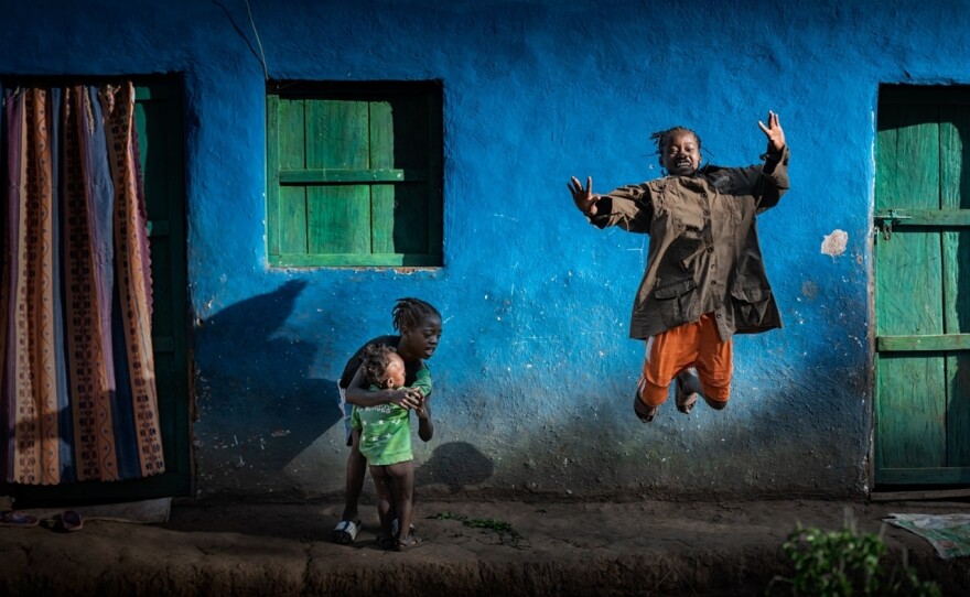 Children play on the street in a village outside of Addis Ababa, Ethiopia.