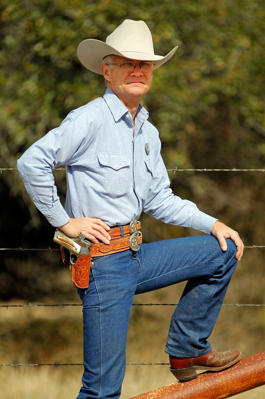 Special Ranger Wayne Goodman with the Texas and Southwestern Cattle Raisers Association, keeps an eye out at the Dublin, Texas Livestock Auction.