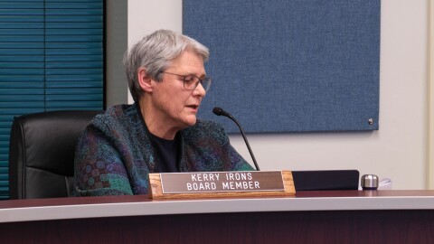 KIBSD Board President Kerry Irons, a former teacher, has been on the board for over a year but only took the position a few months ago, Jan. 22, 2025.