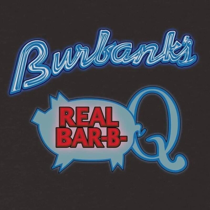Neon sign for Gary Burbank's restaurants in the 1990s.
