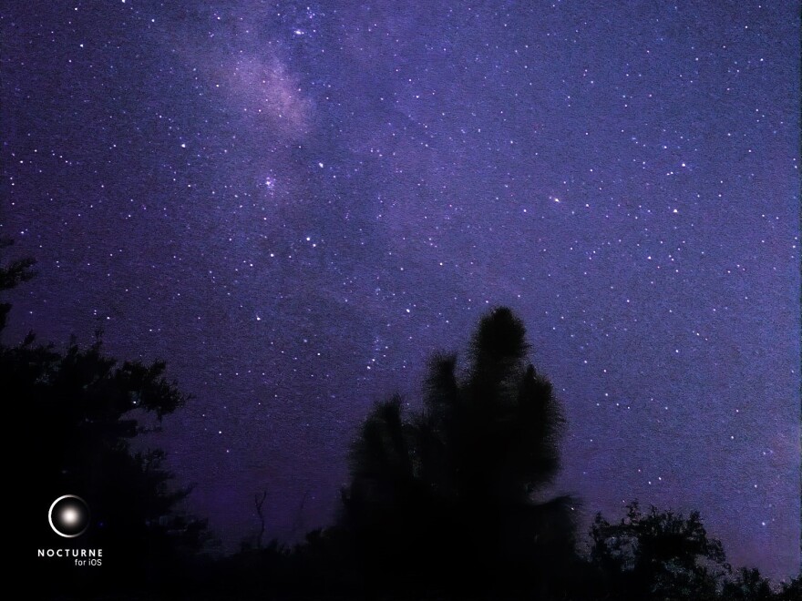 A shot of the summer Milky Way with an iPhone 12s at Big Lagoon State Park.