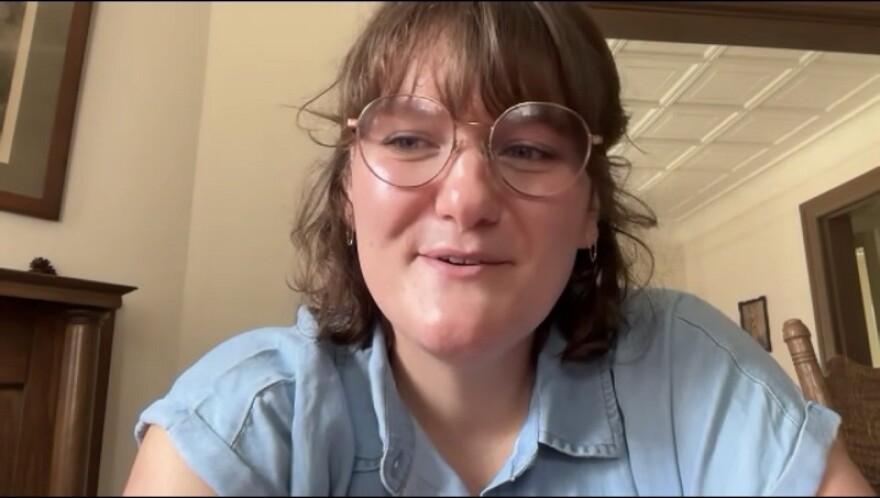 From a house on the West Coast, Sarah Kate Morgan talks about playing the dulcimer.