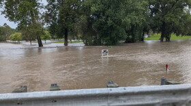 Flooding at the LeRoy Country Club golf course is seen Saturday. LeRoy saw nearly 7 inches of rain over the past 48 hours.