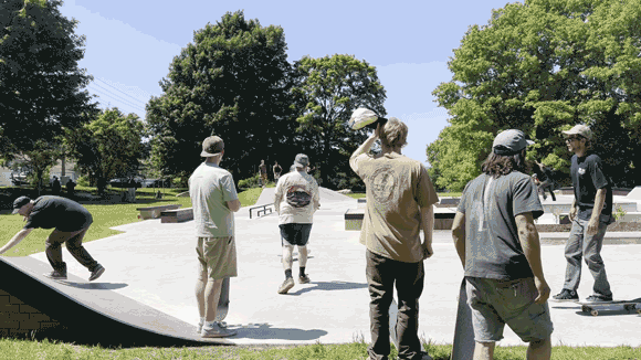 Dozens of people came to Friday's grand opening of the High Point Action Sports Park in State College.