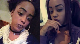 A two picture collage of a woman.