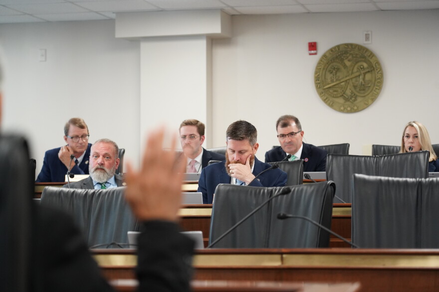 The South Carolina Senate's special committee on artificial intelligence swears in witnesses on Wednesday, Sept. 16, 2026, in Columbia, S.C.
