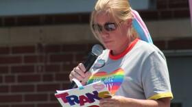 Katie, who didn’t provide her last name to protect the identity of her daughter, spoke at the demonstration. Her daughter, who is now a freshman, is not allowed to attend schools run by the Archdiocese.