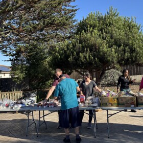 Volunteers help out at the Thomas Carman Food Pantry in Marina, on Saturday November 1st.