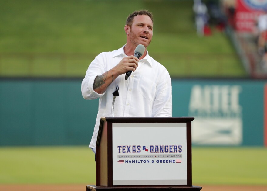 The Texas Rangers inducted Josh Hamilton