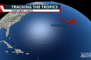 Forecast cone for Tropical Storm Hanna.