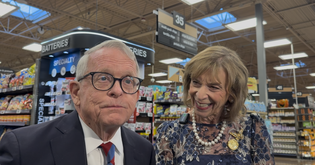 Gov Mike and First Lady Fran DeWine at a Columbus-area Kroger store on September 25, 2026. They were there to talk about the