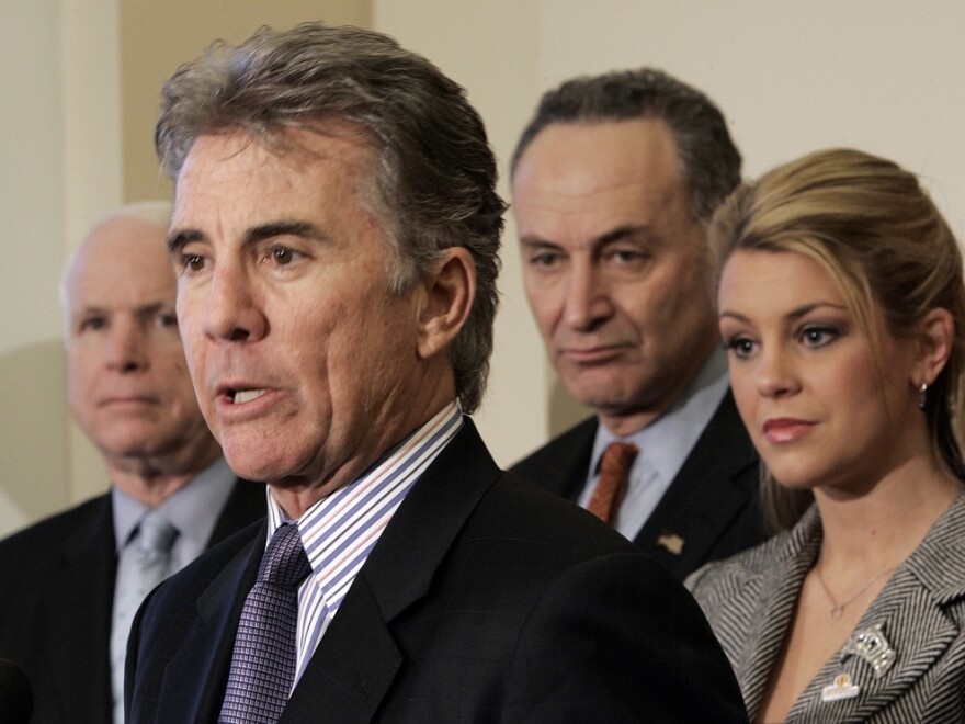 John Walsh, host of "America's Most Wanted," speaks during a 2007 news conference on Capitol Hill to discuss the Securing Adolescents From Exploitation-Online Act of 2007.