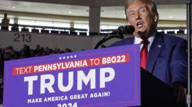 Republican presidential candidate, former President Donald Trump speaks during a campaign rally, Saturday, July 29, 2023, in Erie, Pa. 