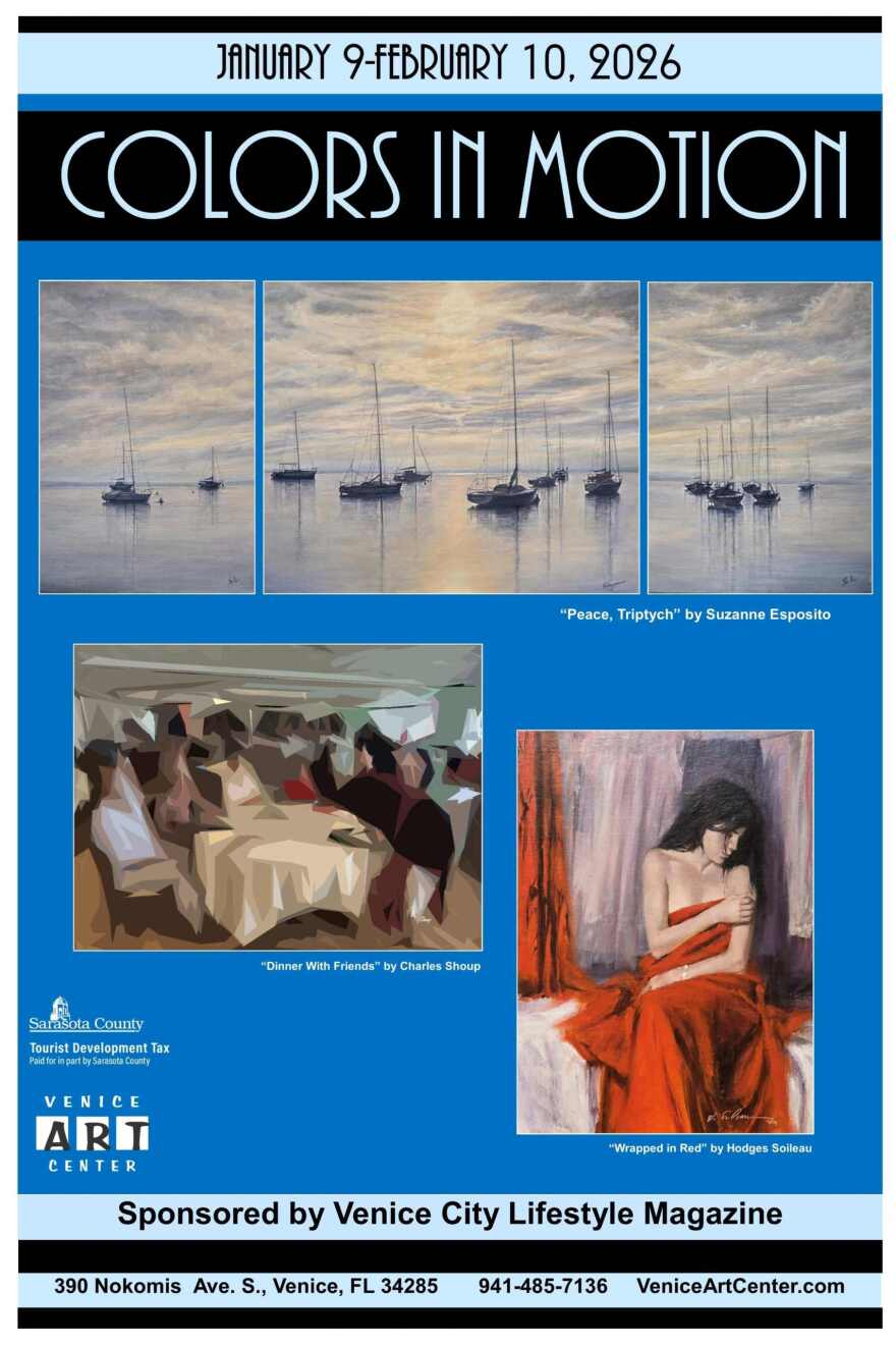 Venice Art Center Poster for 'Colors in Motion' exhibit.