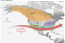 A graphic showing the general regional impacts of El Niño in North America.