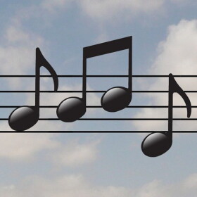 Music notes.