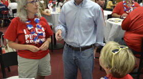 Kentucky Attorney General and democratic candidate for Governor Andy Beshear speaks to a small group of teachers at the Graves County Democratic Breakfast, Saturday, Aug. 4, 2018, in Mayfield, Ky.