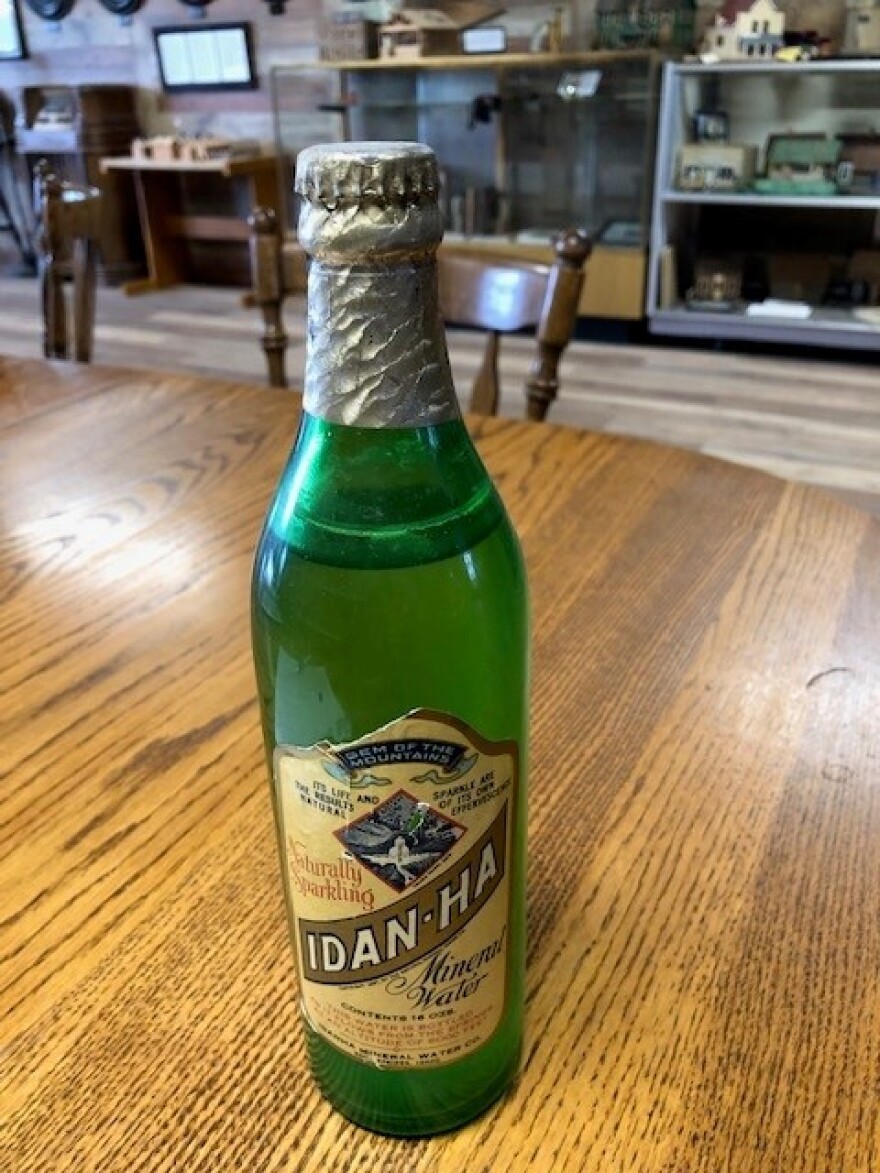 A bottle of Idan-ha mineral water