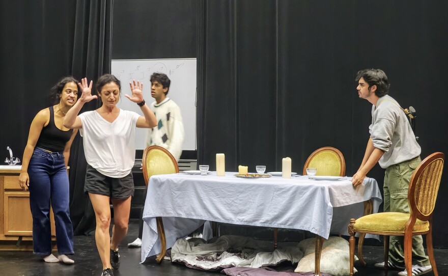 Non-dress rehearsal for 'Them' with actors: Zayne Clayton, Akash Dhruva, Manny Meza, Dré Slaman, and Trevor Tarantino.