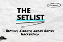 "The Setlist" and "Bemidji, Eveleth, Grand Rapids, Hackensack written over a crumpled paper background. 