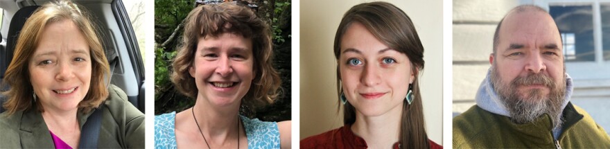 New members joining the Inside Appalachia Folkways Reporting Corps team include, L-R, Laura Harbert Allen, Heather Duncan, Lauren Griffin and David Wooldridge.