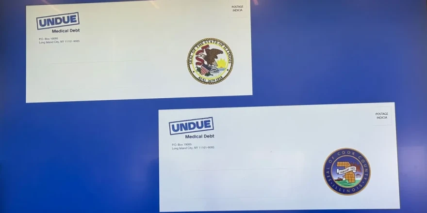 An example of the envelope mailed to eligible Illinois residents notifying them that their medical debt has been eliminated.