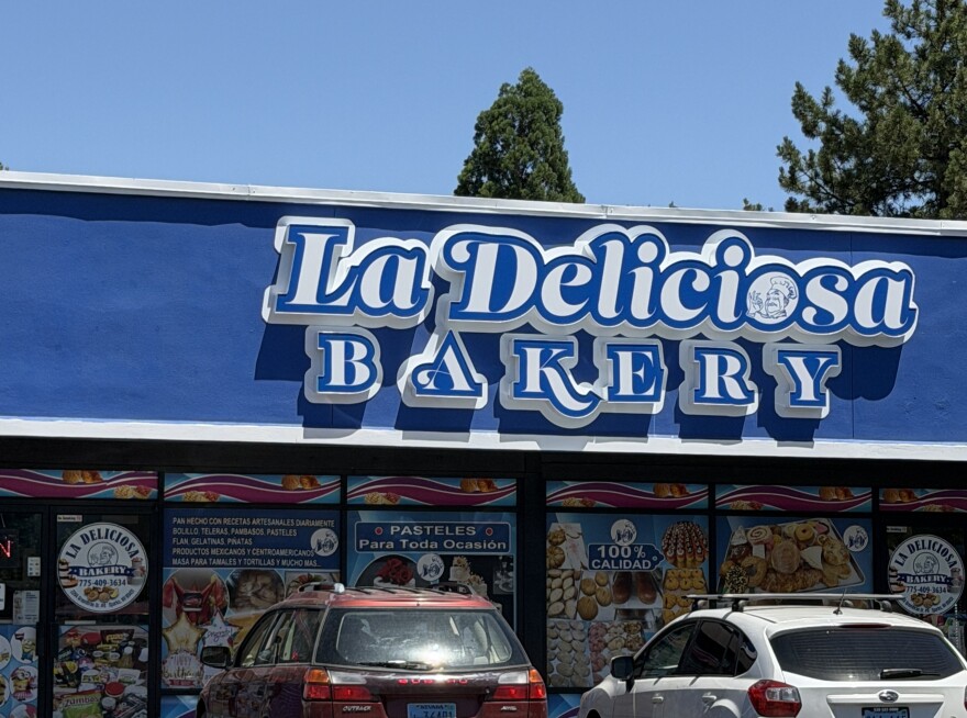 Exterior of La Deliciosa Bakery, located on the corner of Greenbrae and El Rancho.
