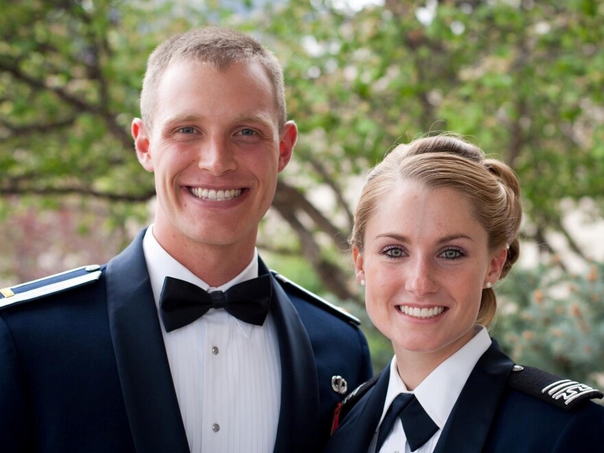 Alana and Mark Benischek. The military couple decided to stay home for Thanksgiving instead of traveling cross-country to celebrate with family. "When you are part of a team, like the U.S. military...you are concerned about something bigger than yourself," Alana said.