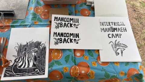 from block printing to language classes, workshops and demonstrations were meant to give participants a way to enter the world of manoomin.