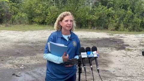 Following an unannounced visit Thursday, April 9, 2026, to the Everglades immigration detention center, also known as Alligator Alcatraz, Democratic South Florida Congresswoman Debbie Wasserman Schultz told reporters that nearly 1,500 detainees continue to be housed under "inhumane" conditions and that federal immigration authorities refused to answer her questions about the facility's treatment of detainees.