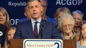 Banks gives a speech at the Allen County GOP Headquarters on Election night. U.S. Rep. Jim Banks (R-Columbia City) won the open race to become Indiana's newest U.S. senator, according to a call by the Associated Press.