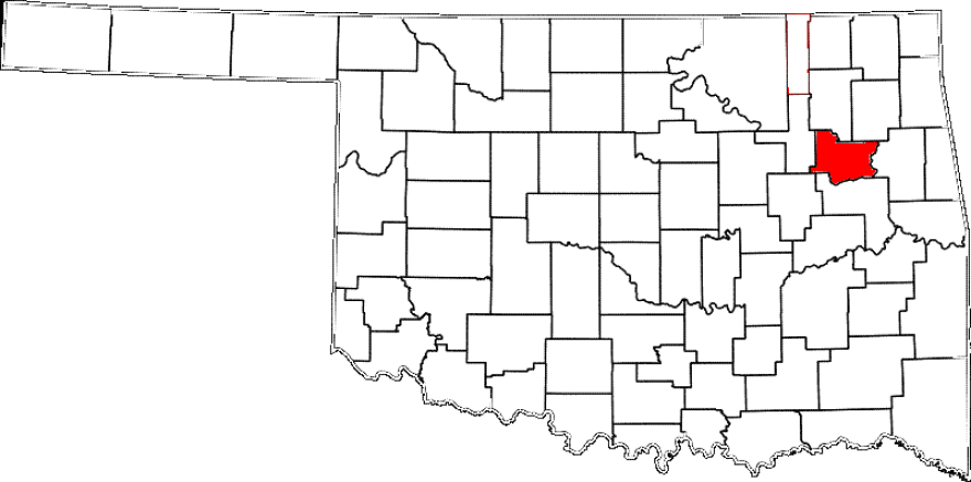 Wagoner County is red.