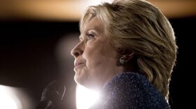 In this Oct. 28, 2016 file photo, Democratic presidential candidate Hillary Clinton pauses while speaking at a rally in Des Moines, Iowa. (Andrew Harnik, File/AP)