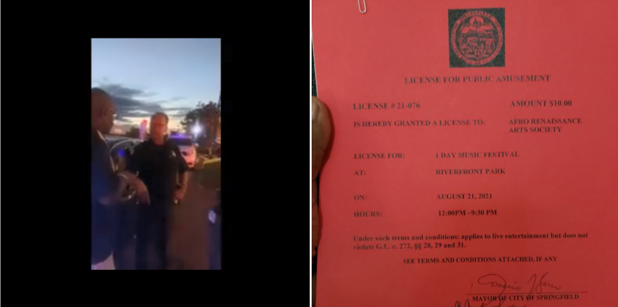 A screen shot of a video and city entertainment permit posted to Facebook by an organizer of the Indie Soul Festival in Springfield, Massachusetts.