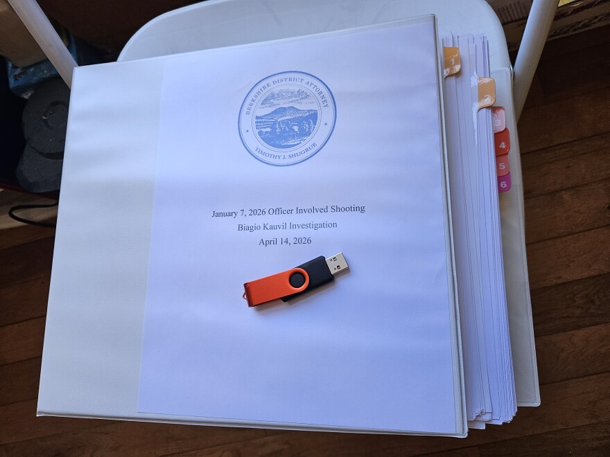 The official report on the police killing of Biagio Kauvil in Hinsdale, Massachusetts, on Janaury 7. The USB drive contains the police body cam footage.