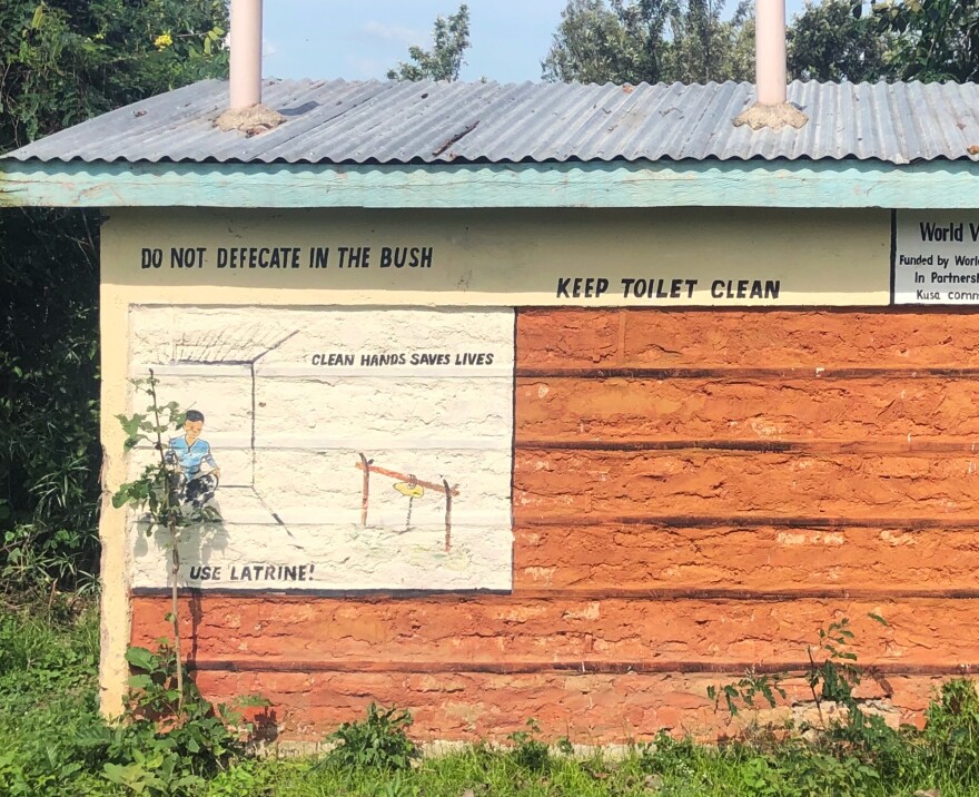 A reminder in a Kenyan village that the bush is not a bathroom.