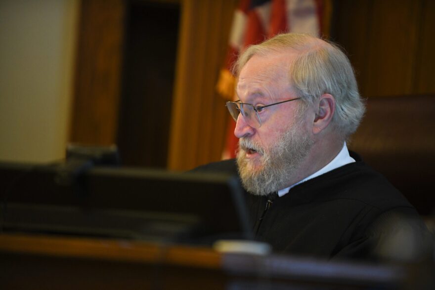 Judge Jon Beetem is shown at the bench in his Cole County courtroom. 