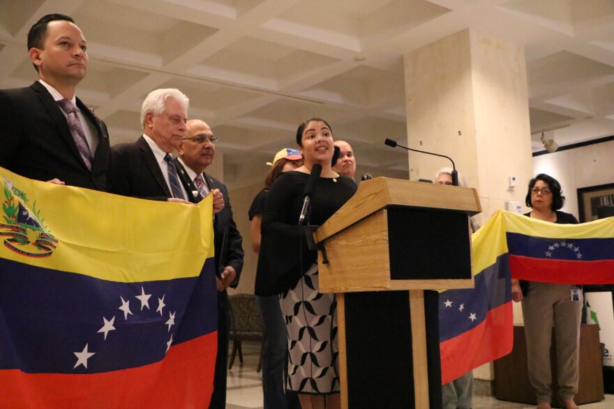 Democratic Representative Cindy Polo of Miami urges Congress to take action in getting humanitarian aid to citizens of Venezuela amid economic and political turmoil. 