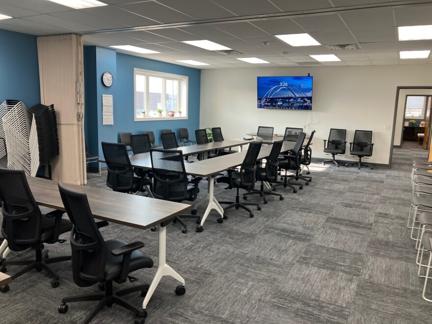 A new second-floor conference room in the City Services Center.