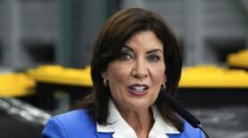 New York Gov. Kathy Hochul speaks at a press conference, Wednesday, July 31, 2024, in the Bronx borough of New York. (AP Photo/Julia Nikhinson, File)