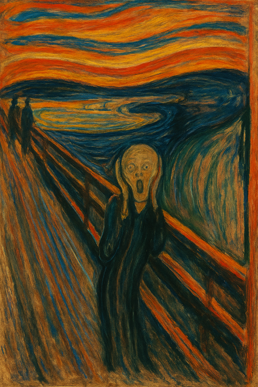 Recreation of Edvard Munch's "The Scream" by ChatGPT
