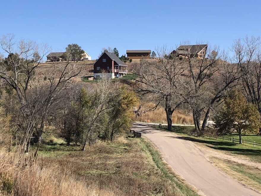 These four houses were all built on lots that were given away by the town of Curtis, Nebraska, as part of its incentive program for new residents. City Administrator Andrew Lee said he gets up to 20 calls a month from people interested in the program, in addition to another 50 emails. The calls come from Nebraska and the rest of the Midwest, but he's started hearing from more people interested in rural life.