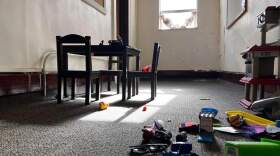 A children's table and playset.