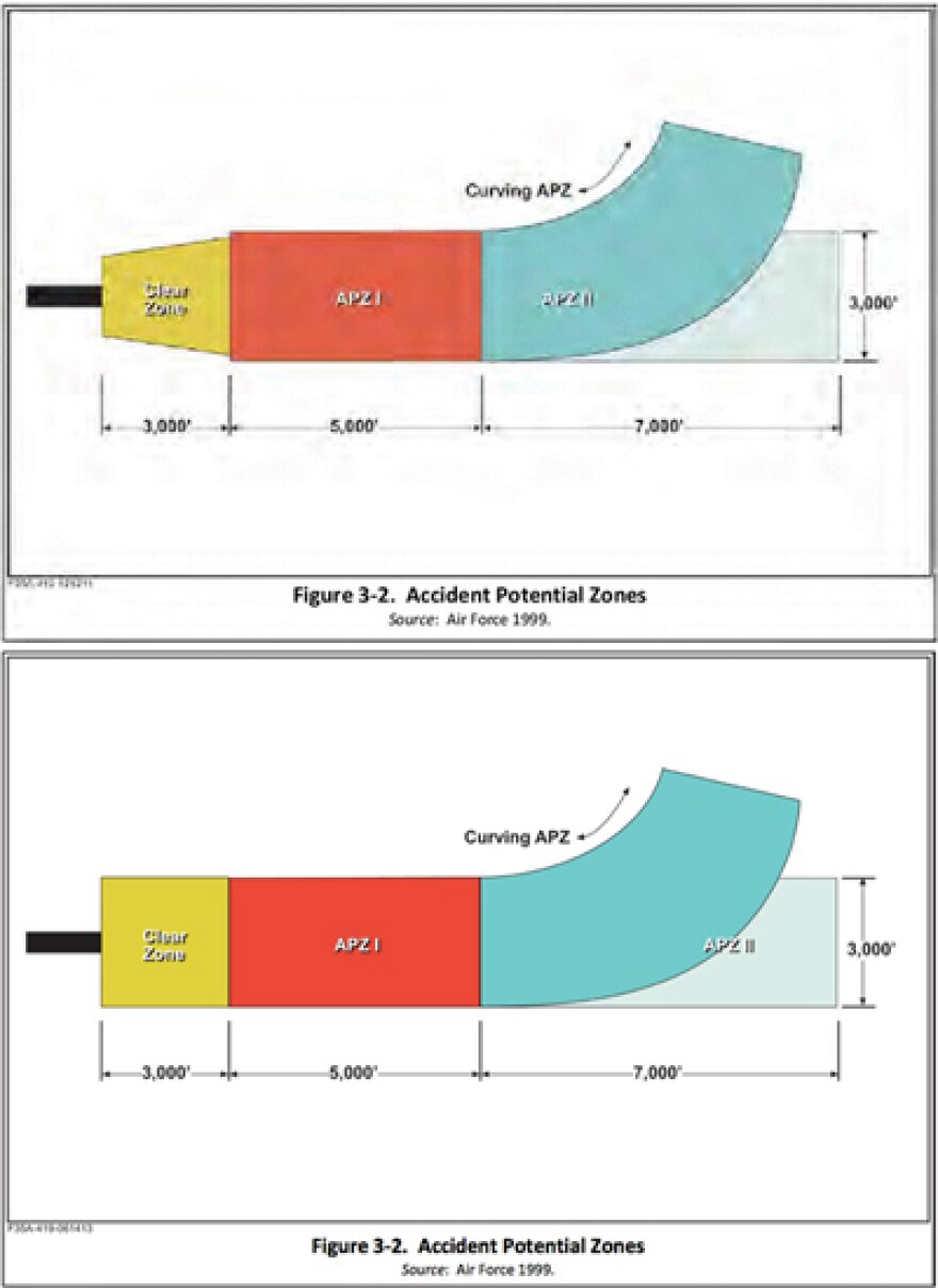 A diagram from the May, 2013 draft of the Environmental Impact Statement (top) was slightly altered in the Final EIS (bottom).