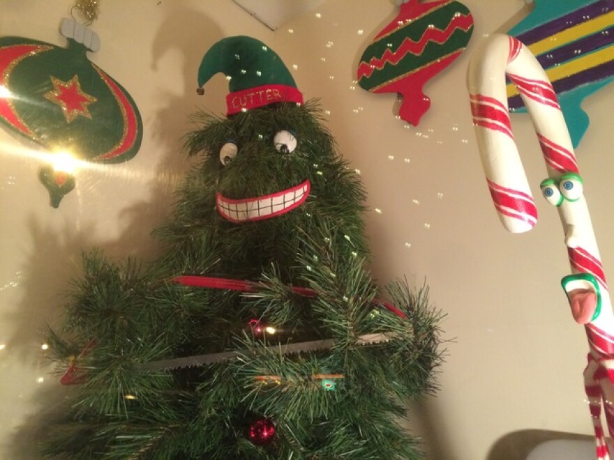 Keith McGuckin's latest way to mark the holiday, at Simply Elegant Candle and Gift, in downtown Oberlin.